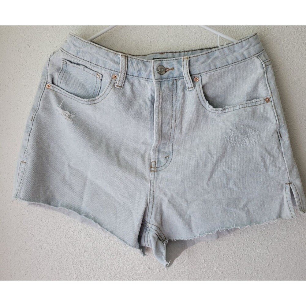 Wild Fable Super High Rise Cutoff Shorts Light Wash Distressed Denim Women's 8
